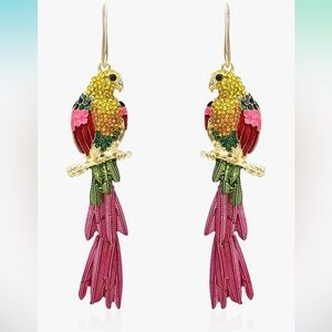Parrot crystal stone Bird Earrings